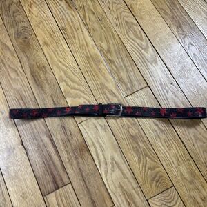 Y2K Black Red Star Rhinestone Embellished Belt Buckle Closure‎ XL